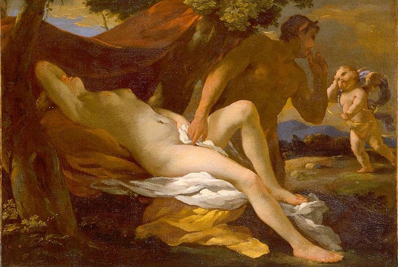 Nicolas Poussin Jupiter and Antiope or Venus and Satyr China oil painting art